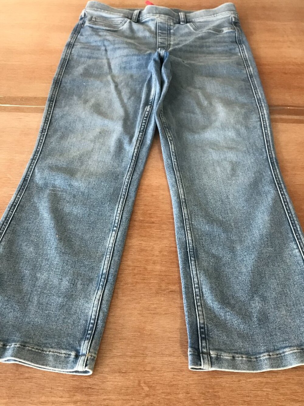 Spanx Spanxshare Everywhere Pull On Kick Flare Jeans Women L Blue High Rise